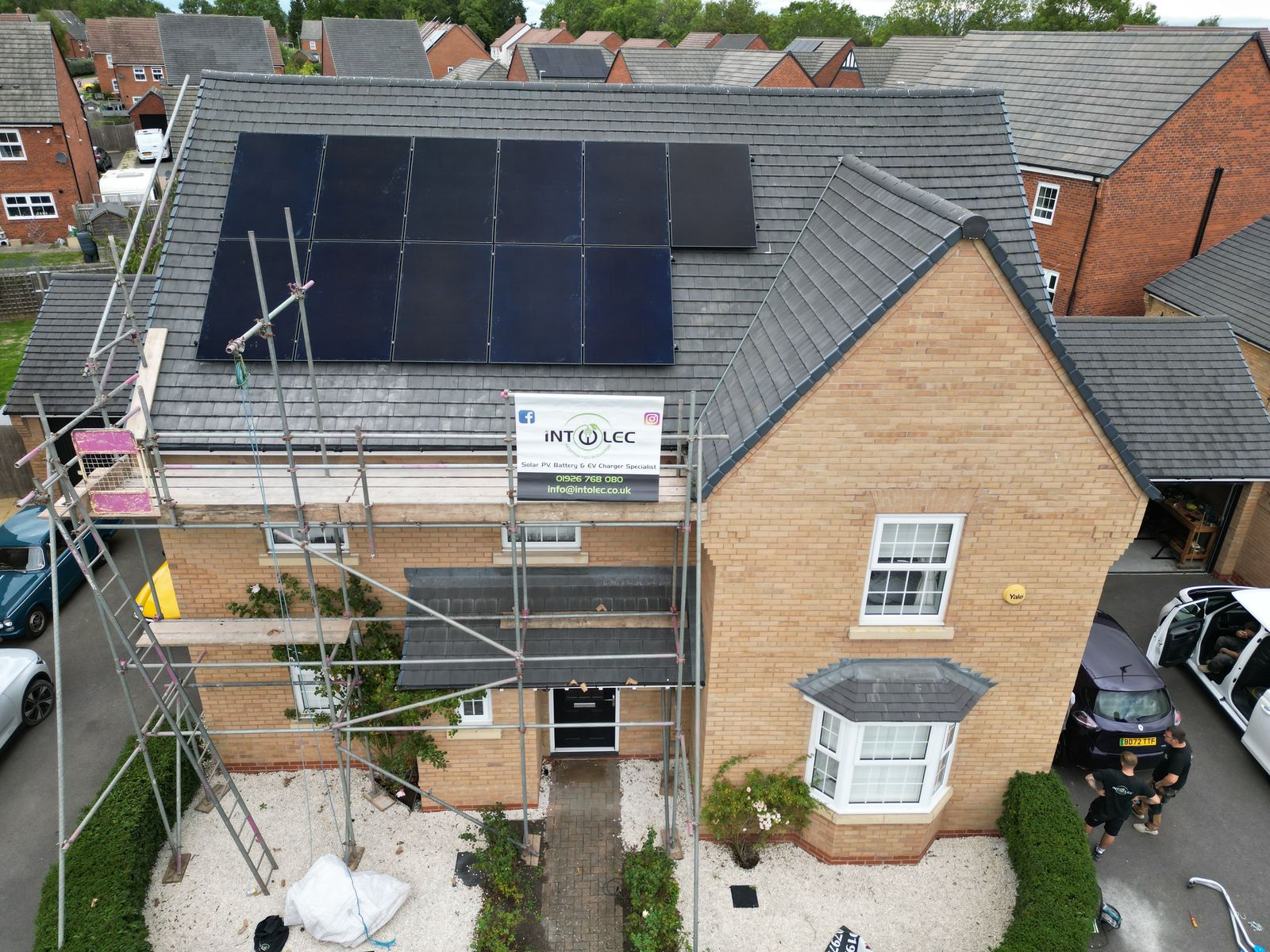Aerial project image showing installation branding